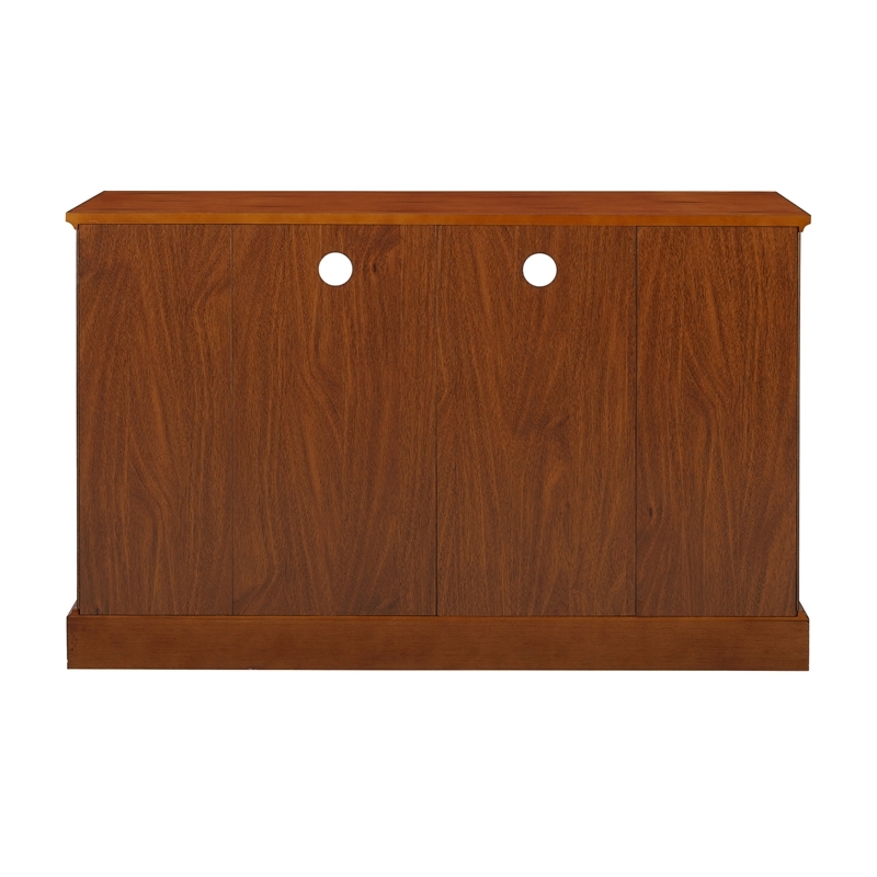 Pemberley Row MDF Wood Rustic Brown TV Stand Rectangular Adjustable Shelving 52