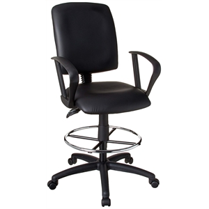 Pemberley Row Leather Black Drafting Chair Rectangular 48&quot Unassembled