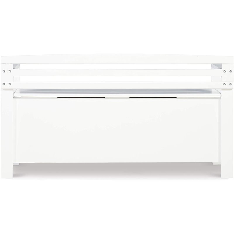 Pemberley Row White Storage Bench Rectangular Flip-Top Lid 46