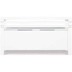 Pemberley Row White Storage Bench Rectangular Flip-Top Lid 46&quot W x 17&quot D Some Assembly Required