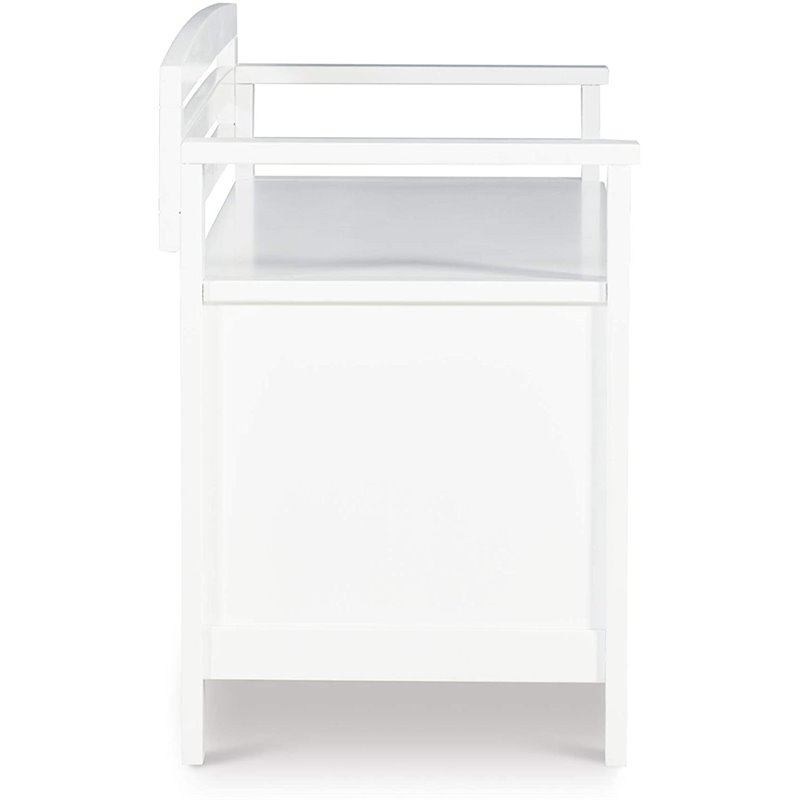 Pemberley Row White Storage Bench Rectangular Flip-Top Lid 46