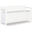 Pemberley Row White Storage Bench Rectangular Flip-Top Lid 46