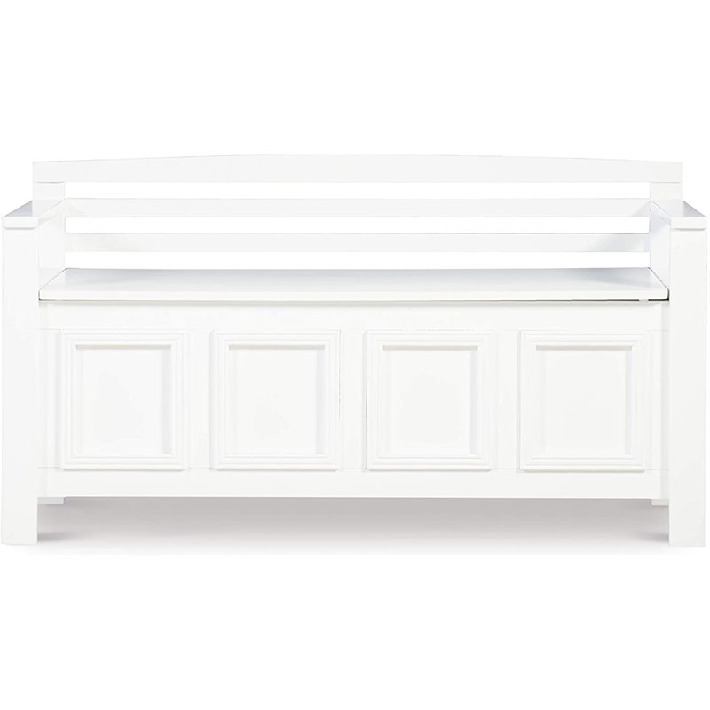 Pemberley Row White Storage Bench Rectangular Flip-Top Lid 46