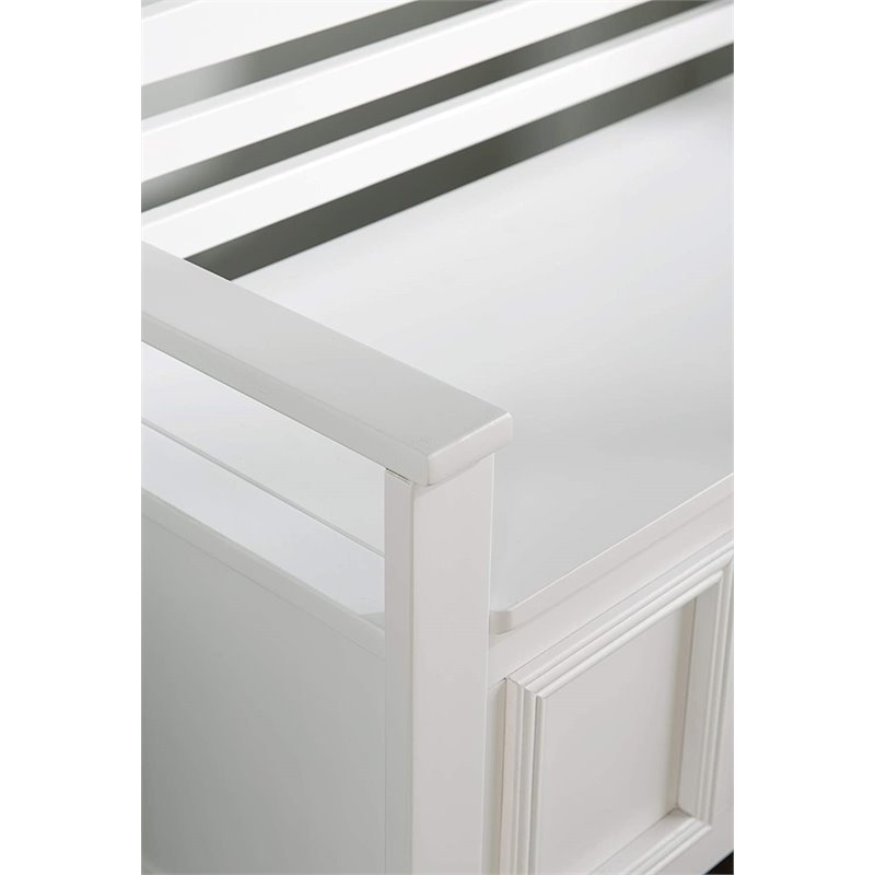 Pemberley Row White Storage Bench Rectangular Flip-Top Lid 46