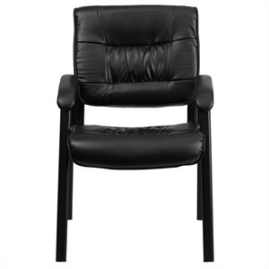 Pemberley Row Leather Black Chair Rectangular Comfortable 36&quot x 23.25&quot x 26&quot Unassembled