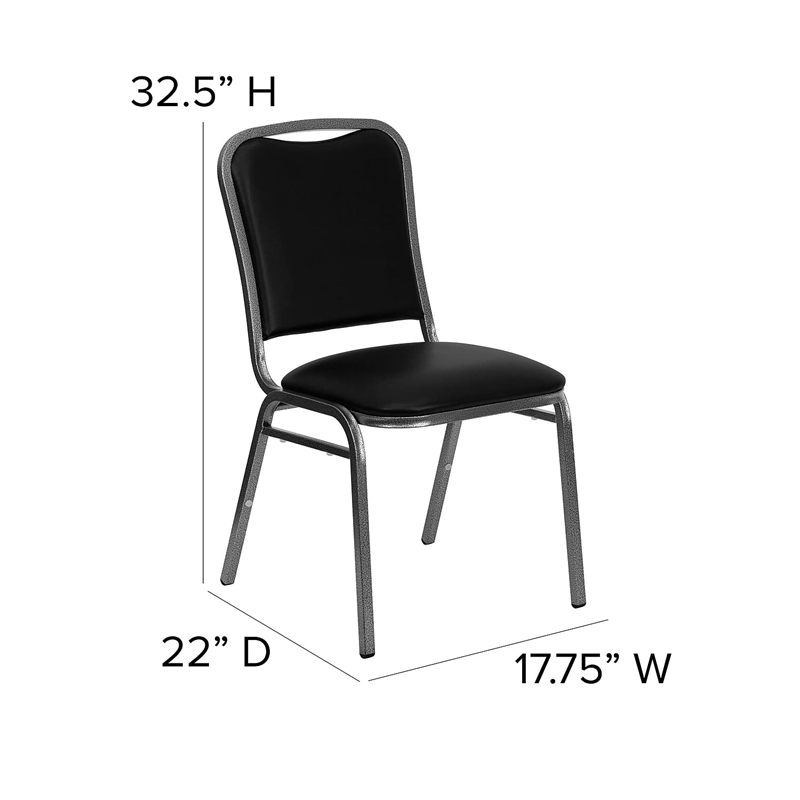 Pemberly Row Banquet Stacking Chair in Black