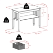 Pemberly Row Solid Wood Console Hall Table with 3 Foldable Baskets in Espresso