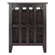 Pemberly Row Transitional Wood Side Table with 2 Foldable Baskets in Espresso
