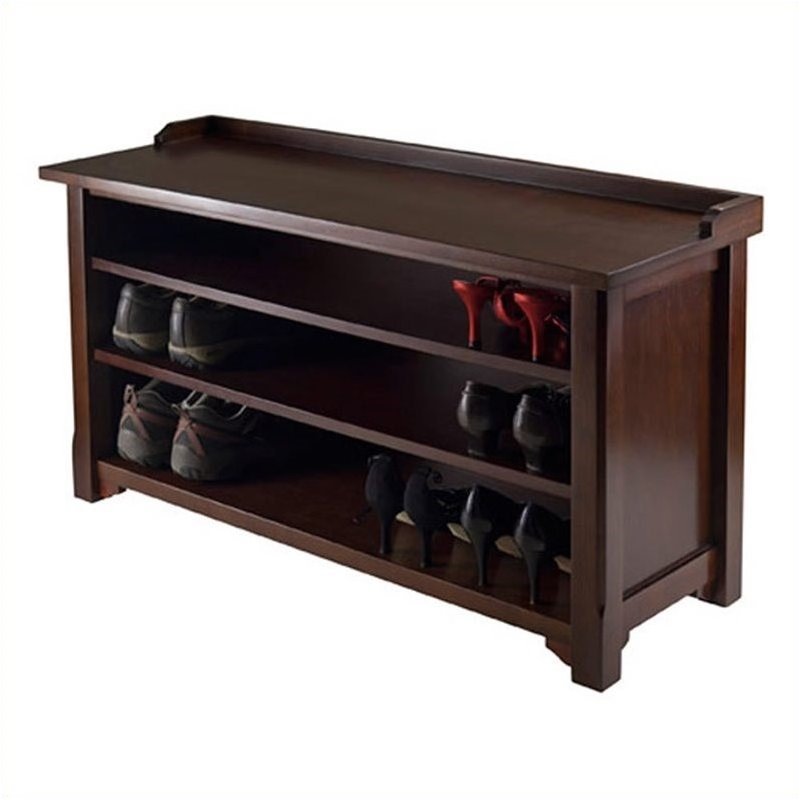 Pemberley Row Solid Wood Walnut Hall Bench Rectangular Storage 40