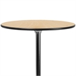 Pemberley Row Birchwood Natural and Black Cocktail Table Round Adjustable Height 30