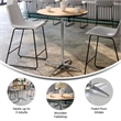 Pemberley Row Birchwood Natural and Black Cocktail Table Round Adjustable Height 30