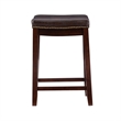 Pemberley Row Faux Leather Dark Brown Counter Stool Rectangular 26.5