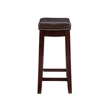 Pemberley Row Faux Leather Dark Brown Counter Stool Rectangular 26.5