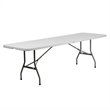 Pemberly Row Plastic Bi Folding Table in White