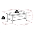 Pemberley Row Solid Wood Dark Espresso Coffee Table Rectangular Tempered Glass Inset 40