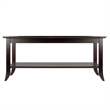 Pemberley Row Solid Wood Dark Espresso Coffee Table Rectangular Tempered Glass Inset 40