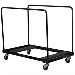 Pemberley Row Steel Black Folding Table Dolly Rectangular 47&quot x 29&quot x 48&quot Unassembled