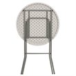 Pemberly Row Round Bar Height Plastic Folding Table in White