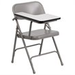 Pemberley Row Steel Brown Folding Chair Right Tablet Arm Rectangular Heavy Duty 30