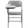 Pemberley Row Steel Brown Folding Chair Right Tablet Arm Rectangular Heavy Duty 30