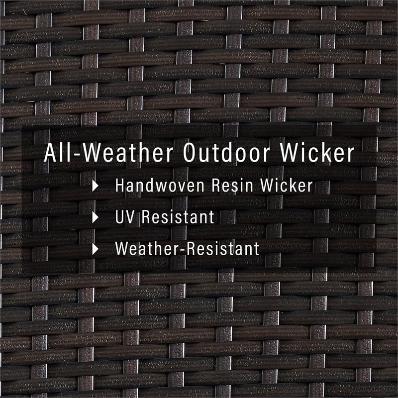 Pemberly Row Coastal Wicker / Rattan Outdoor Storage Bin in Brown
