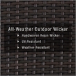 Pemberly Row Coastal Wicker / Rattan Outdoor Storage Bin in Brown