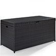 Pemberly Row Coastal Wicker / Rattan Outdoor Storage Bin in Brown