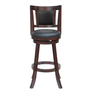 Pemberly Row 26.25&quot Contemporary Wood Swivel Stool in Cherry