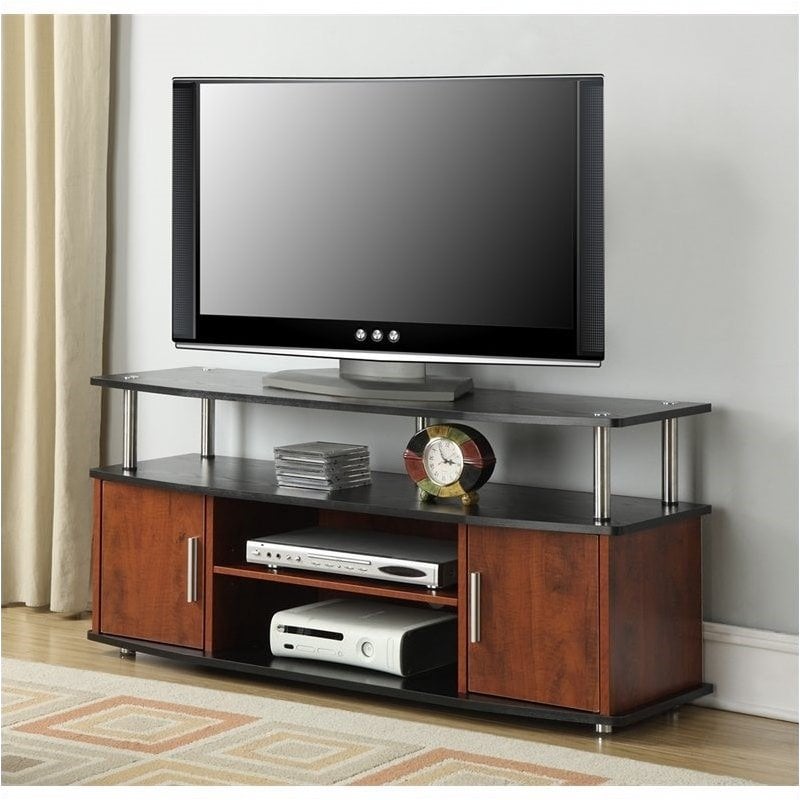 Pemberley Row Wood Cherry/Black TV Stand Rectangular 47.25