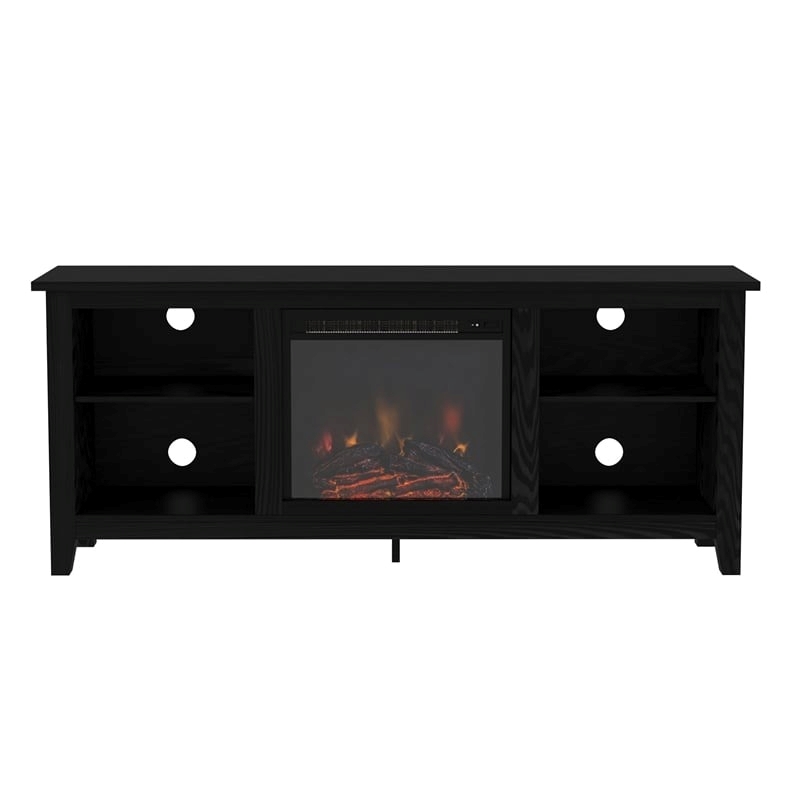 Pemberly Row Traditional Wood Fireplace TV Stand for TVs up to 65