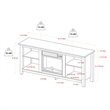 Pemberly Row Modern Wood TV Stand with Fireplace for TVs up to 58