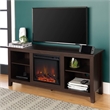 Pemberly Row Modern Wood TV Stand with Fireplace for TVs up to 58