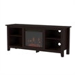 Pemberly Row Modern Wood TV Stand with Fireplace for TVs up to 58