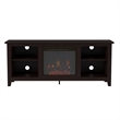 Pemberly Row Modern Wood TV Stand with Fireplace for TVs up to 58