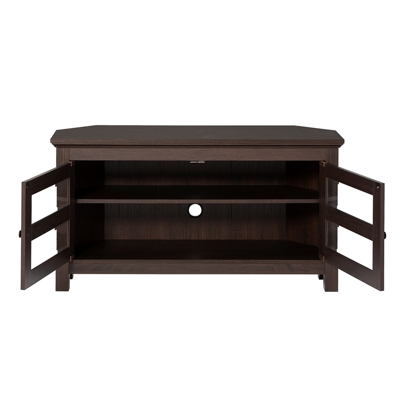 Pemberley Row MDF Espresso TV Stand Corner Transitional 44