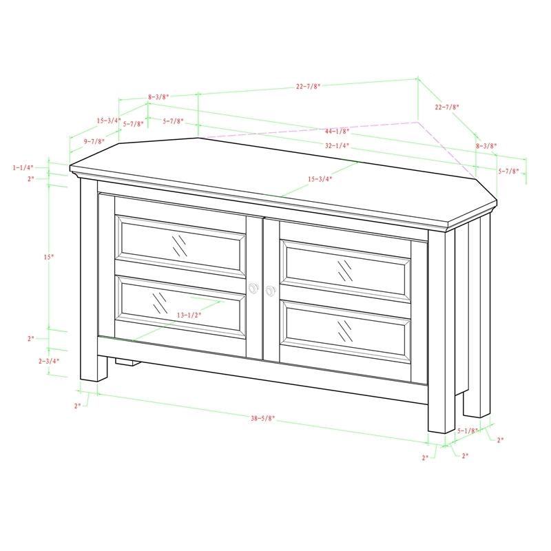 Pemberley Row MDF Espresso TV Stand Corner Transitional 44
