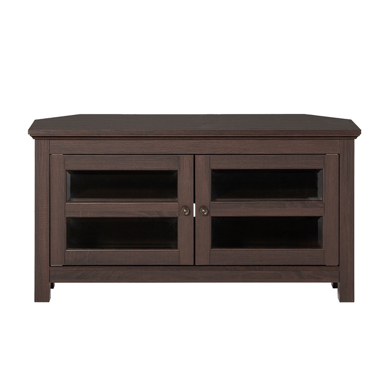 Pemberley Row MDF Espresso TV Stand Corner Transitional 44