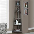 Pemberly Row 5 Shelf Corner  Bookcase in Dark Taupe