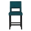 Pemberley Row Faux Leather Agean Blue Counter Stool Rectangular Padded 24