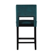 Pemberley Row Faux Leather Agean Blue Counter Stool Rectangular Padded 24