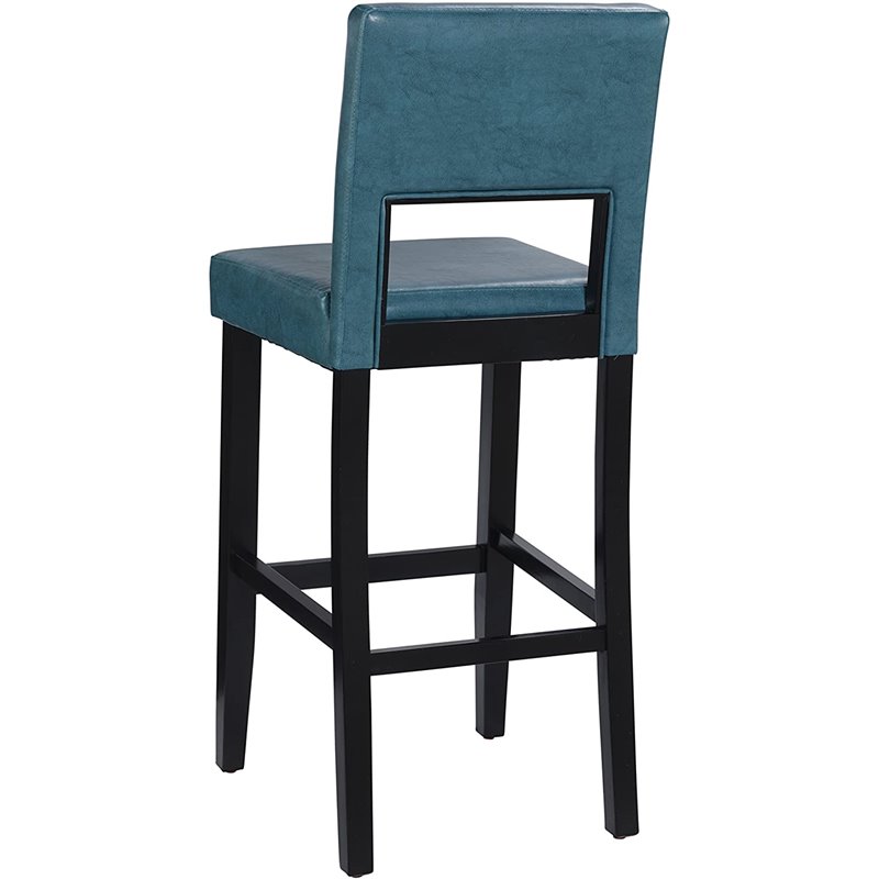 Pemberley Row Faux Leather Agean Blue Bar Stool Rectangular 30
