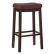Pemberley Row Faux Leather Red Bar Stool Rectangular Antiqued Nail Head 32