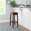 Pemberley Row Faux Leather Red Bar Stool Rectangular Antiqued Nail Head 32