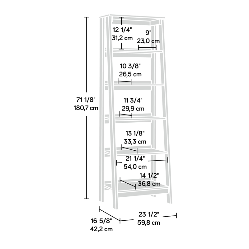 Pemberley Row Wood Jamocha Brown Bookcase Rectangular 71.15