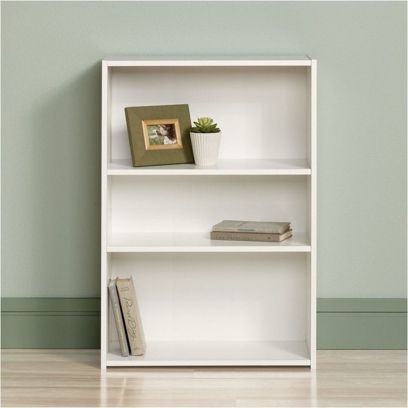 Pemberley Row Engineered Wood Soft White Bookcase Rectangular Adjustable Shelves 35.28