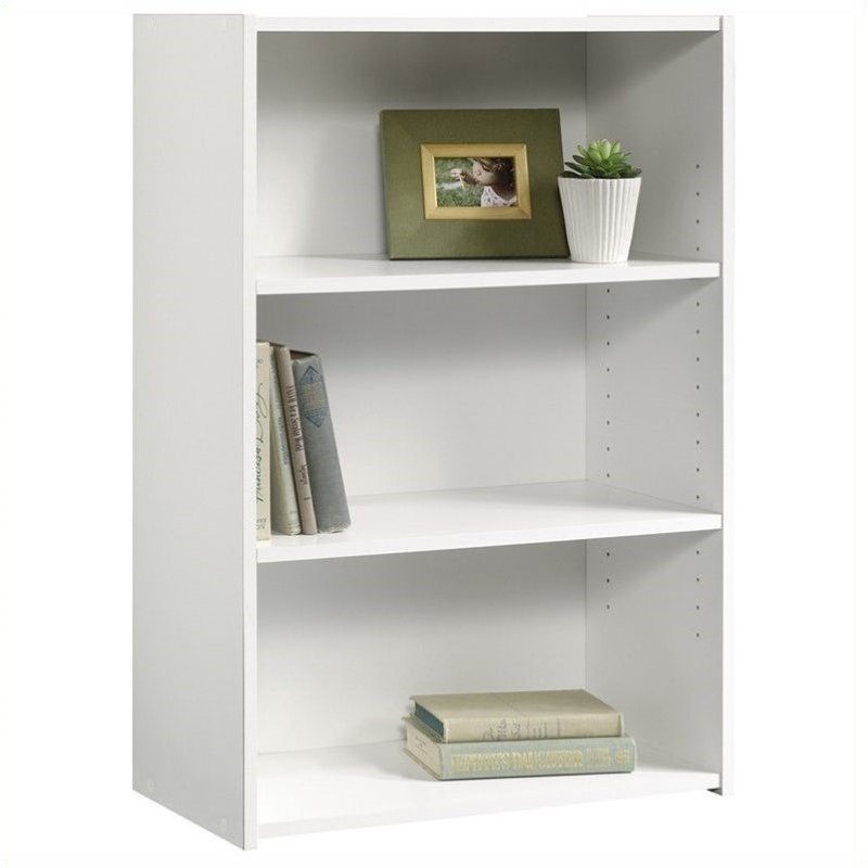 Pemberley Row Engineered Wood Soft White Bookcase Rectangular Adjustable Shelves 35.28