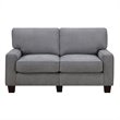 Pemberly Row Modern Linen Fabric Loveseat with 2 Pillows in Glacial Gray