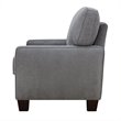 Pemberly Row Modern Linen Fabric Loveseat with 2 Pillows in Glacial Gray