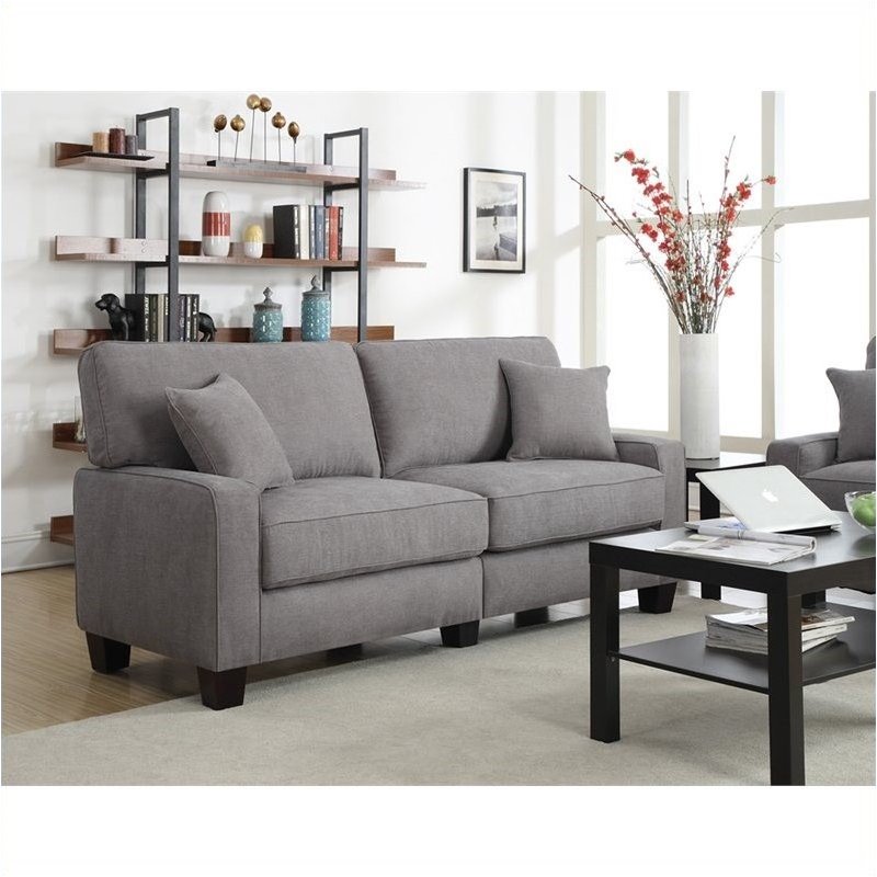 Pemberley Row Upholstered Glacial Gray Sofa Rectangular Tool-Free Assembly 78