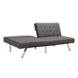 Pemberly Row Linen Convertible Futon Sofa in Gray